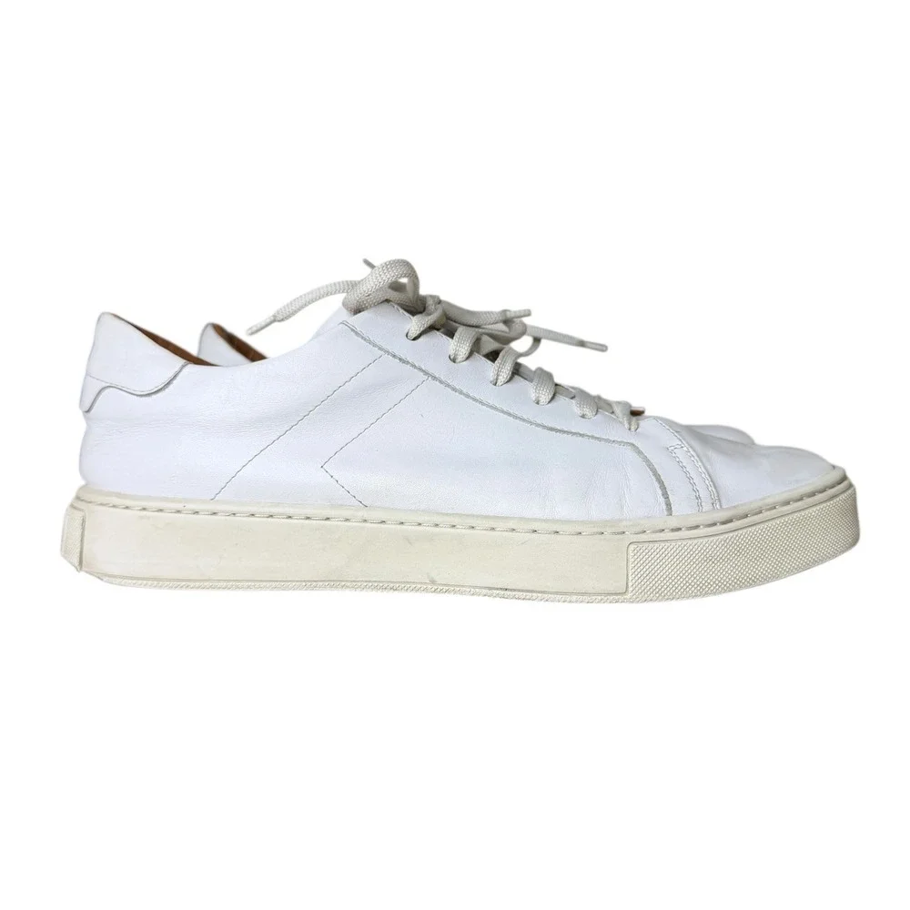 Armando Cabral Smart Minimalist Quiet Luxury Leather Sneakers‎ White 9.5